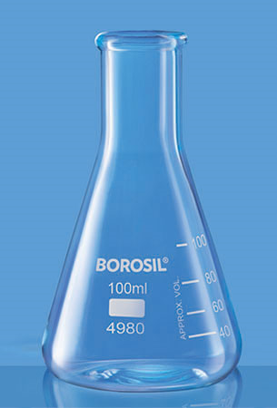 ERLENMEYER (CONICAL) FLASK Narrow Mouth, With Rim
